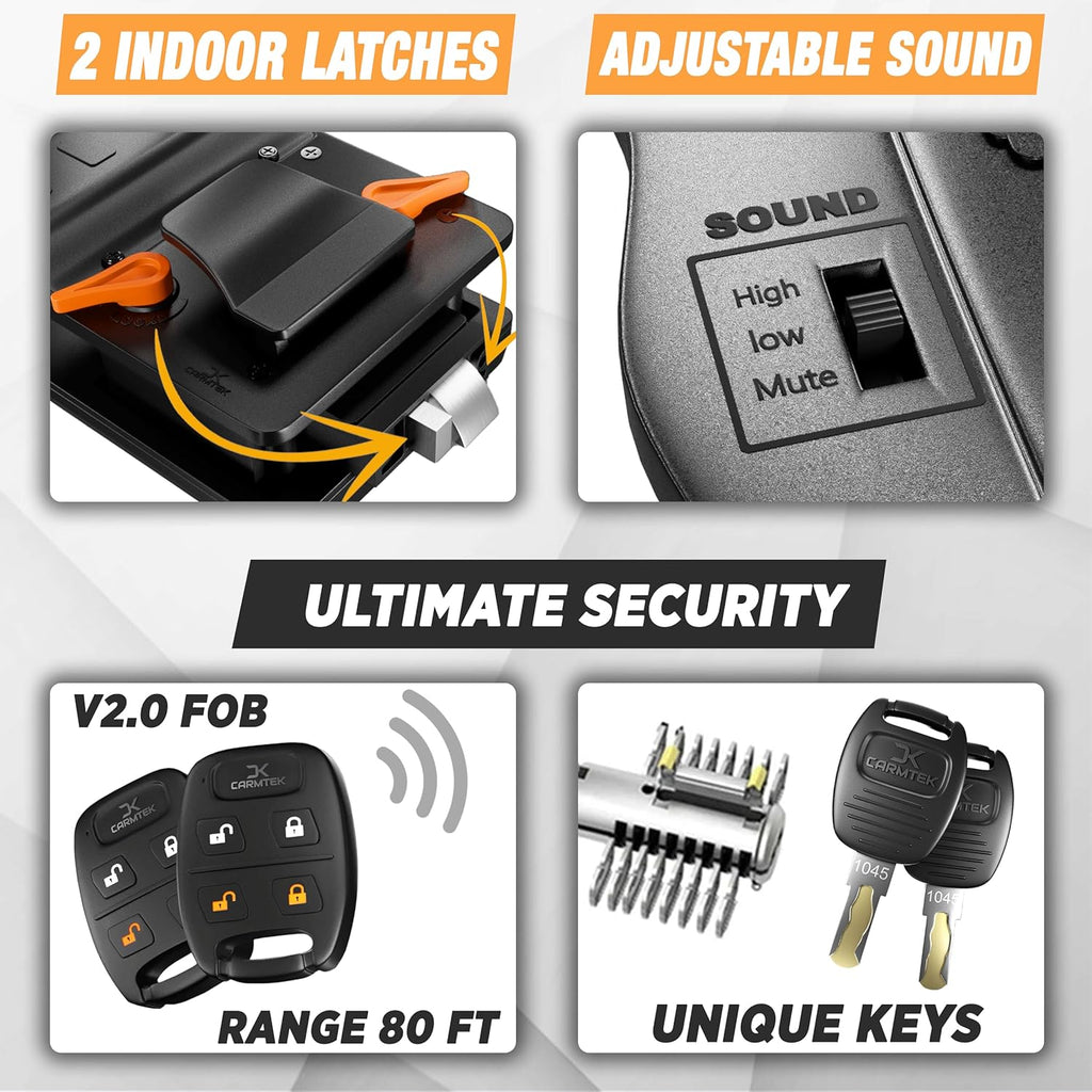 RV Keyless Entry Lock - 10 Digits V2.0 | Secure RV Door Lock Keyless Entry w/ 2 Inside Latches | Travel Trailer Door Lock Replacement w/ 2 Fobs, 4 Unique Keys | Only Fit 3.75" x 2.75" Lock Hole