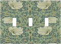 Decorative Switch Plates Vintage Floral Plant Sage Green William Morris 3 Gang Wall Plate Faceplate Triple Toggle Light Switch Cover Electrical Wall Panels for Bedroom Home Decor