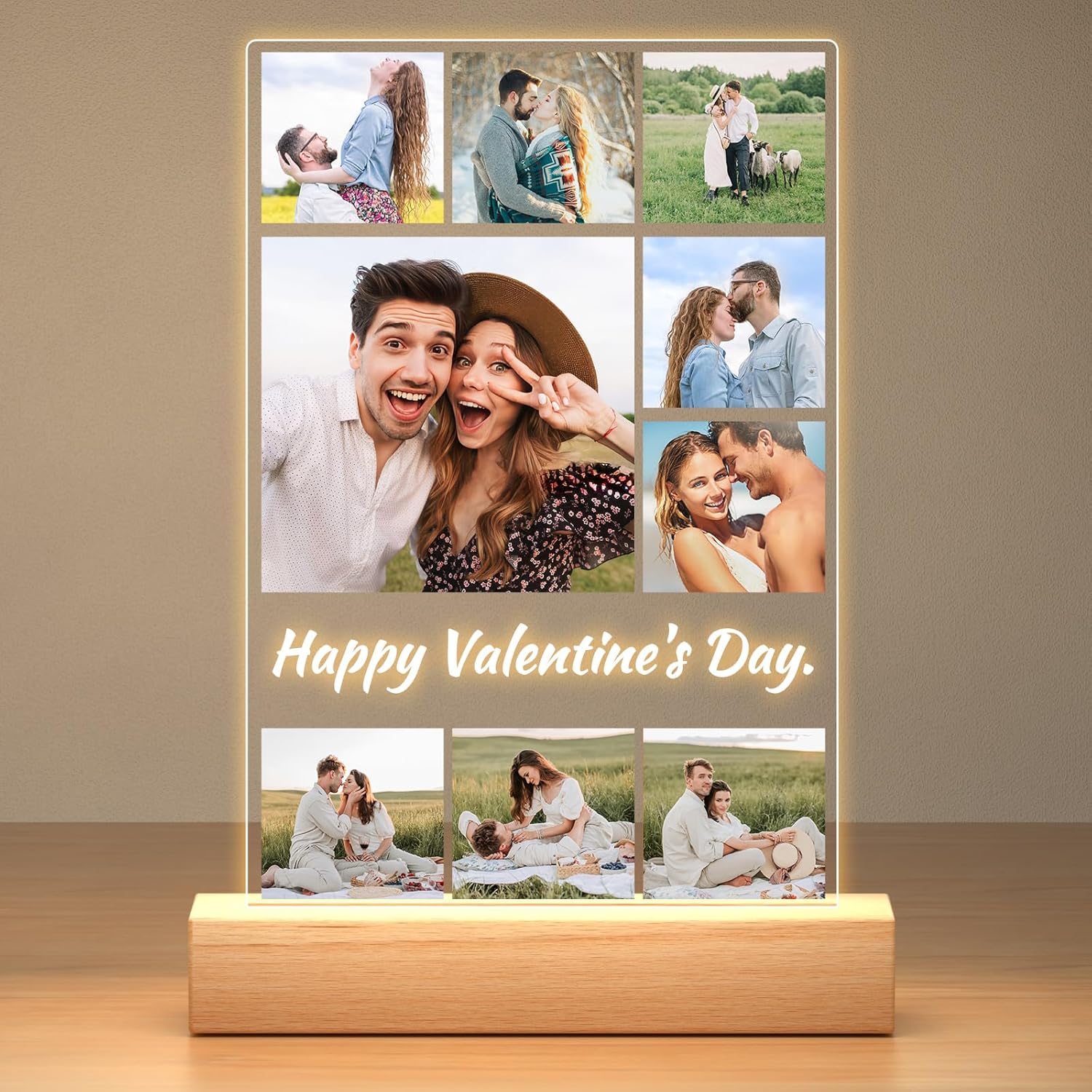Custom Picture Frame with Photo, Personalized Photo Frame, Customized Picture Frames, Personalized Valentines Day Gifts for Women Men Her Him Girlfriend Boyfriend Couple