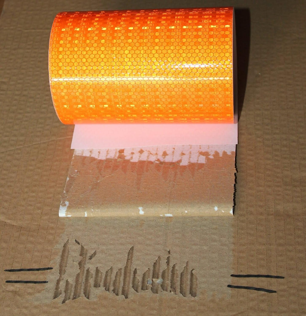 Orange Reflective Tape Outdoor Waterproof 8 inch Wide, High Visibility Industrial Marking Tape, Safety Adhesive Stickers (68 feet)