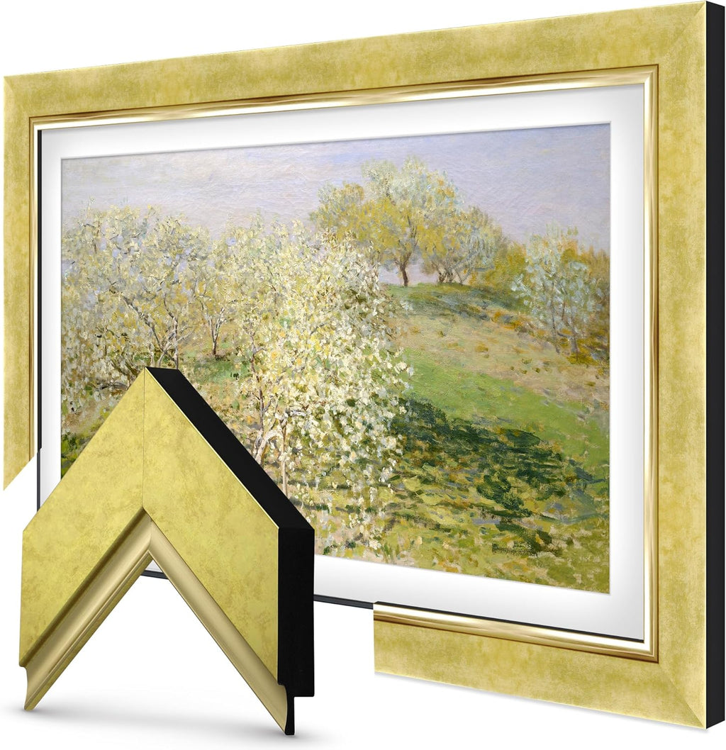 Contemporary Gold 50" Premiere Deco TV Frame - Compatible ONLY with Samsung The Frame TVs (Fits 2021-2025, LS03A, LS03B, LS03C, LS03D, LS03FA)