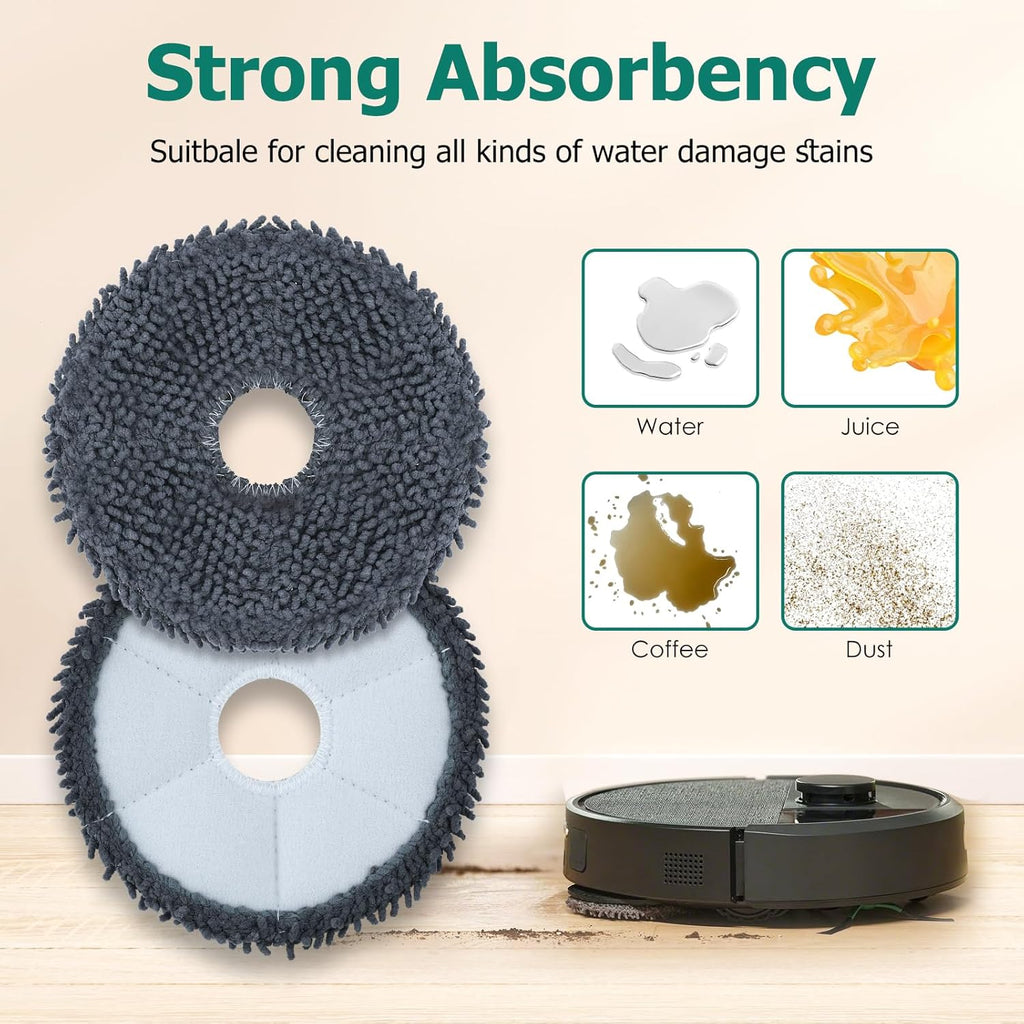 12 Pack Replacement Parts Dust Bags Mop Pads for iRobot Roomba Plus 405 Combo/ 505 Combo Robot Vacuum, 6 Dust Bags, 6 Mop Pads