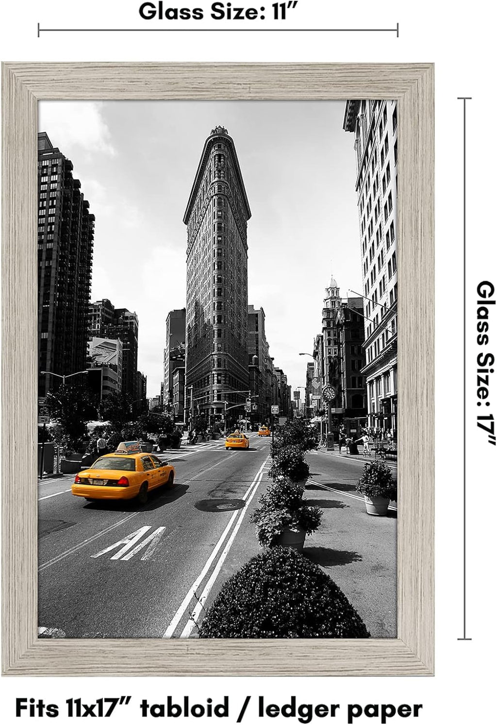 Americanflat 11x17 Picture Frame with Shatter-Resistant Glass - Signature Collection - Gallery-Style Frames Made of Engineered Wood - Photo Frame for Wall Display - Driftwood