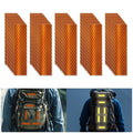 Non Fading Orange Reflective Stickers 1 inch X 4 inch, Outdoor Waterproof High Visibility Warning Safety Adhesive Reflector Tape (50 Pcs)