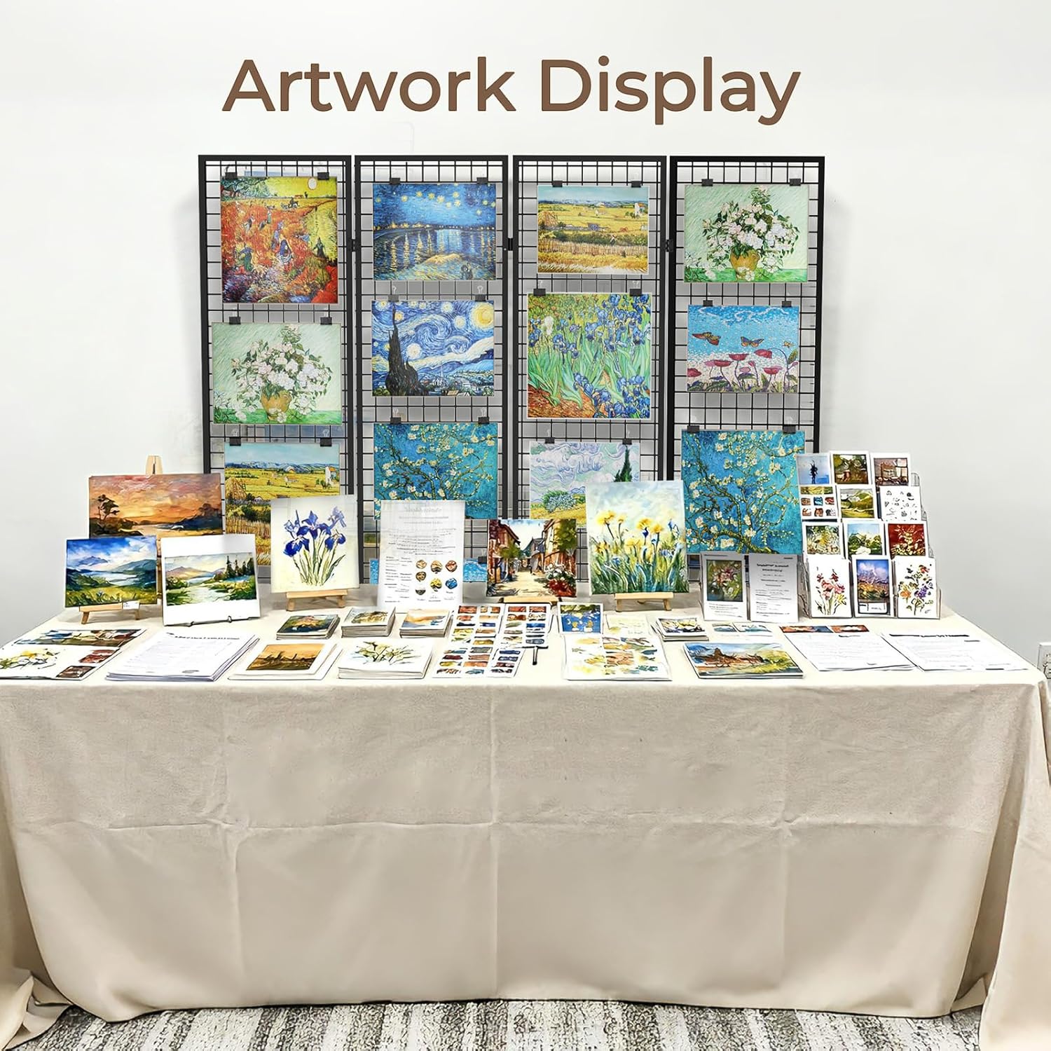 Grid Wall Panels Foldable Gridwall Panel Display Stand Art Show Display Panels for Vendor Events Craft Shows Merch Display