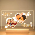 Custom Picture Frames with Photo, Personalized Photo Frame with Night Light, Customized Picture Frame, Personalized Valentines Day Gifts for Her & Him