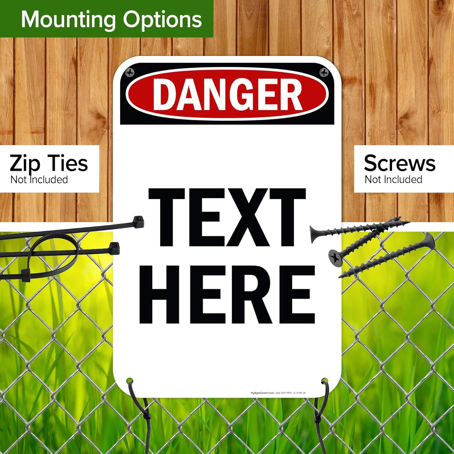 Custom Danger Sign, OSHA Sign, 12x18 Inches, 55 mil thick HDPE (high density polyethylene), Made in USA by My Sign Center