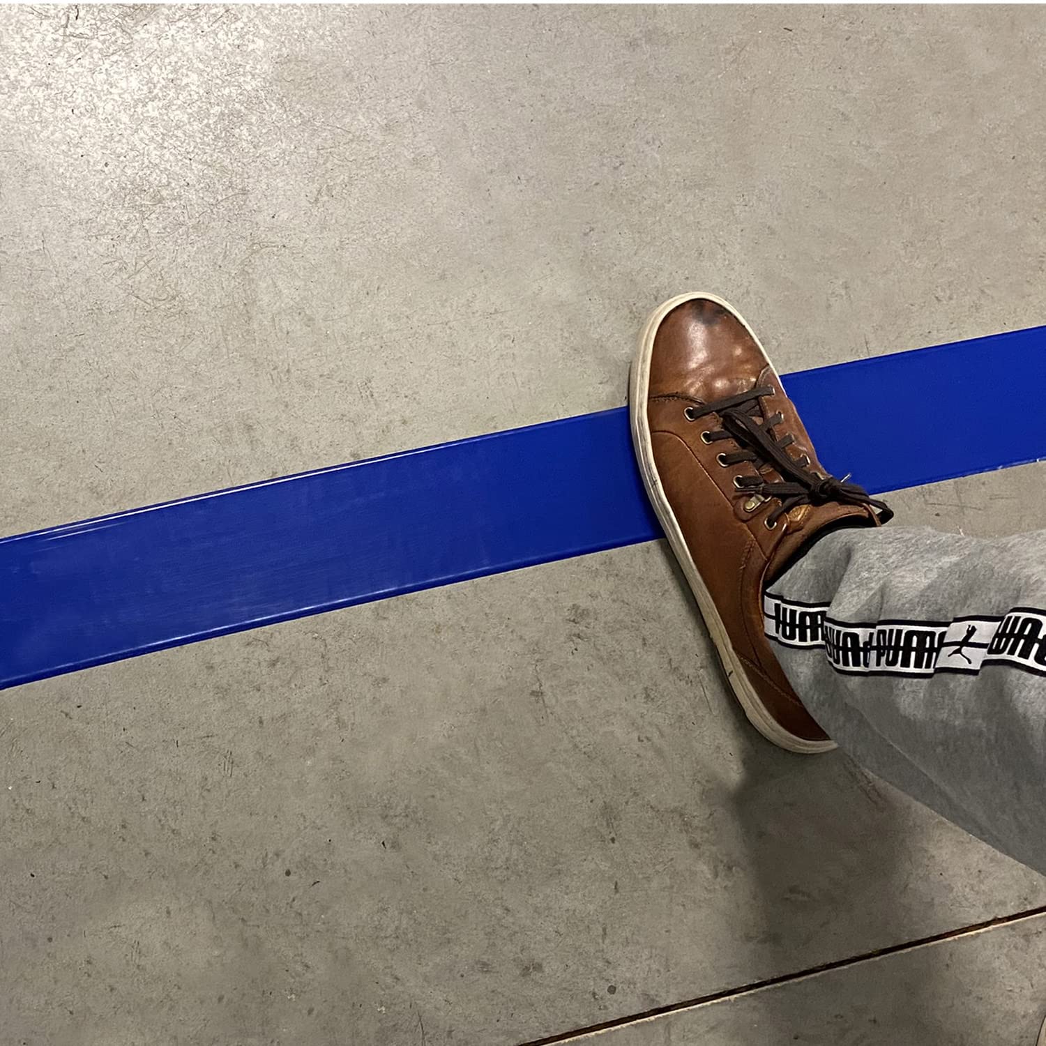 SmartSign Blue 2 inch x 100 feet Floor Marking Tape, 32 mil Vinyl Floor Tape, Superior Mark Industrial Use Safety Tape with Beveled Edges, Strong Adhesive, for Gym/Warehouse/Courts