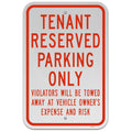 Brimar - 12" x 18" - Tenant Reserved Parking Only Sign - .063″ Engineering Grade Reflective Aluminum - Clear Message - Easy Installation