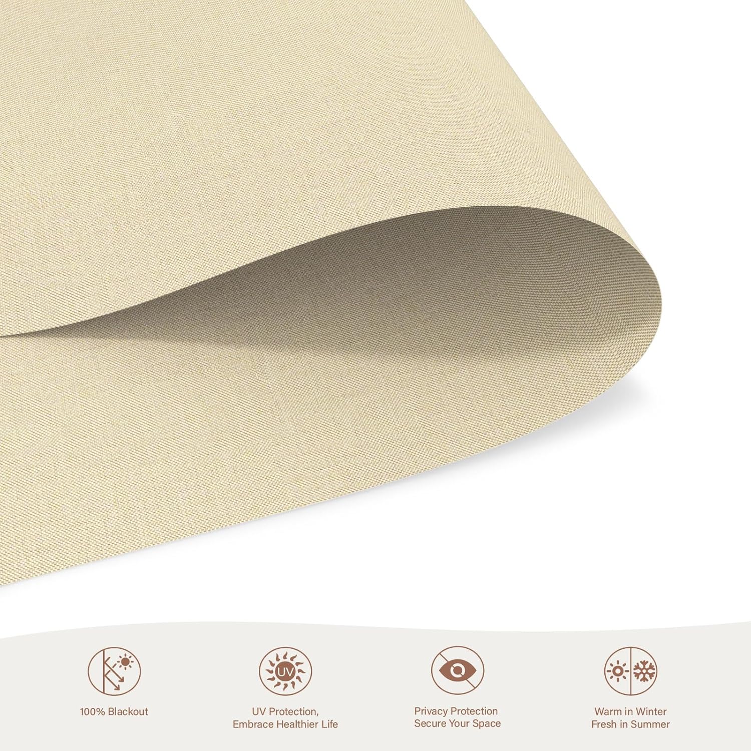 Motorized Roller Blinds with Remote, 100% Blackout Automatic Roller Shades for Bedroom, Bathroom, and Living Room, Customized Size, Morning Beige
