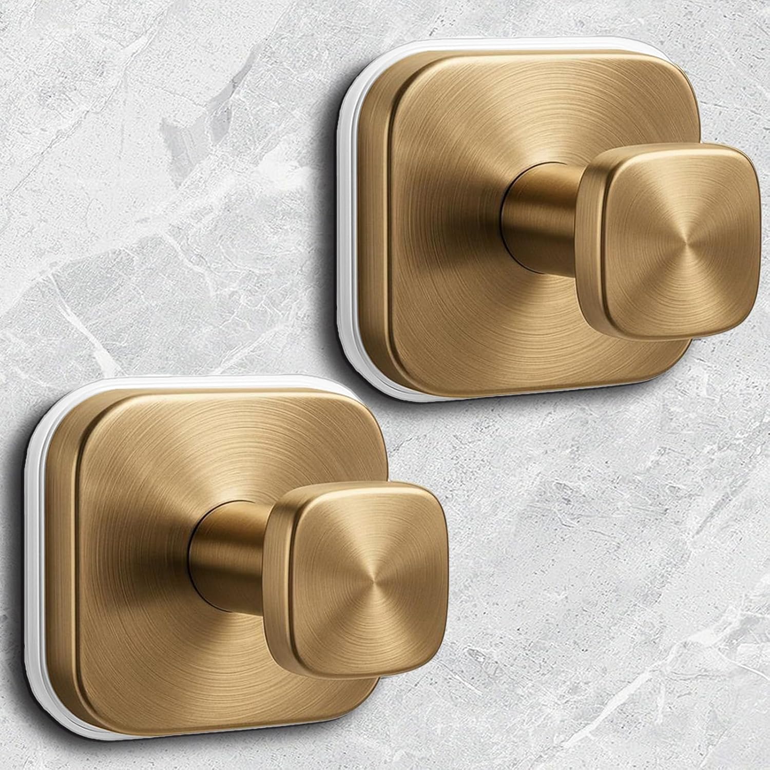 Shower Hooks for Inside Shower,Reusable Suction Cup Hooks for Glass Window,Mirror,Removable Towel Hooks for Bathrooms,2 Pack(Bronze)