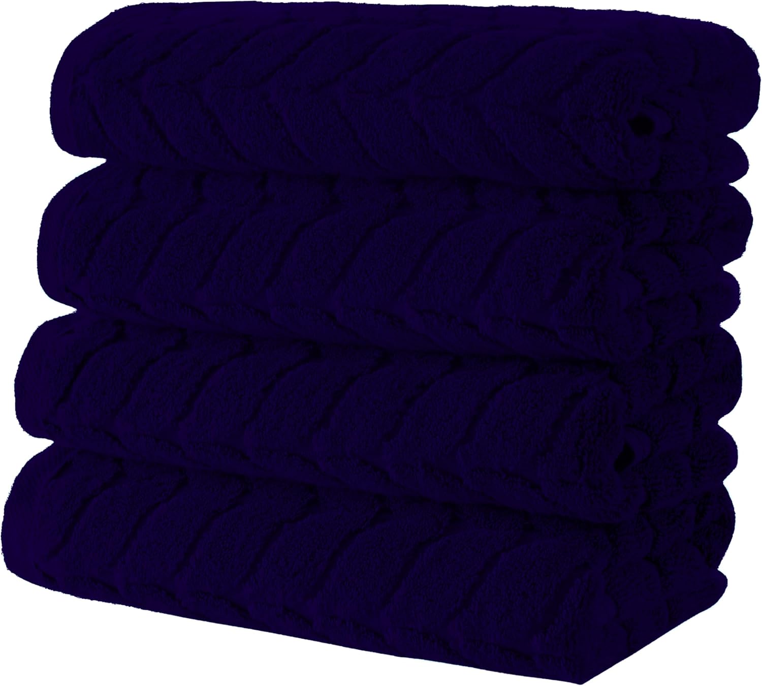 BAGNO MILANO Turkish Bath Towels, Soft Plush Jacquard Luxury Bath Towels, Quick Dry Towel Set (Navy, Bath Sheet)