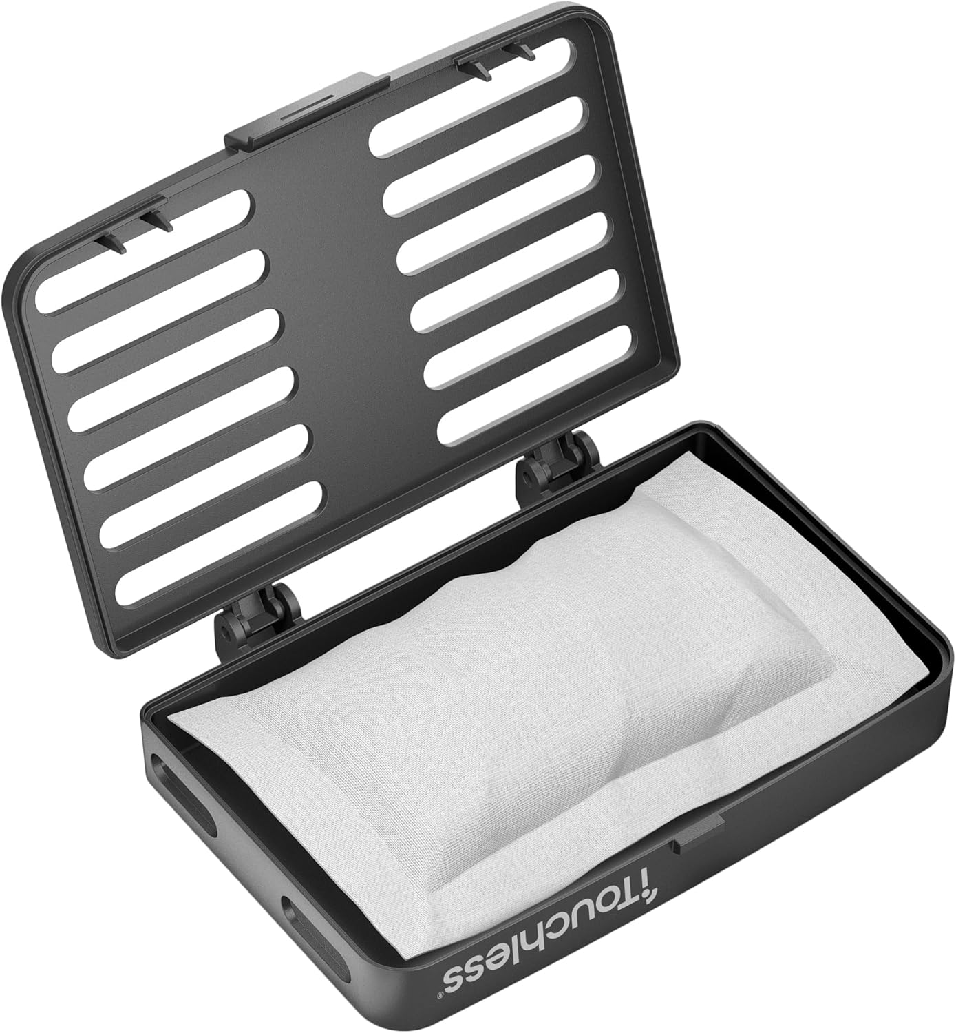 iTouchless AbsorbX Odor Removal Kit for Trash Can, Diaper Pail, Refrigerator, Closet, Shoes, Locker, Replaceable Filter, Stick On Deodorizer Activated Carbon Filters Eliminate Smell (2-Pack - Black)