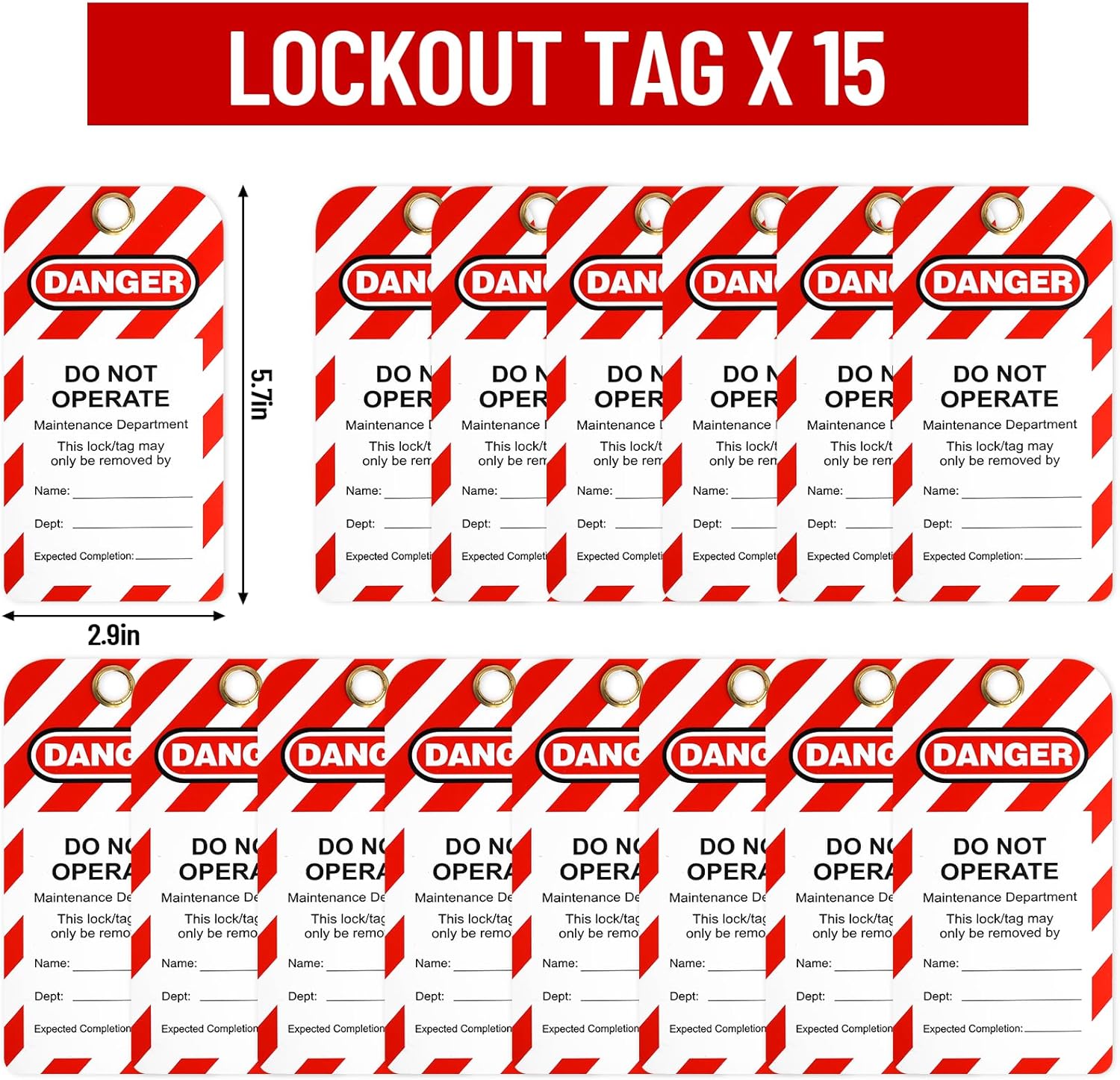 Lockout Tagout Kit Electrical Loto 33Pcs - Safety Padlocks Clamp-On Circuit Breaker Lockout, Group Lockout Hasps, Lockout Tag, Universal Multi- Pole Breaker and Red Carrying Bag