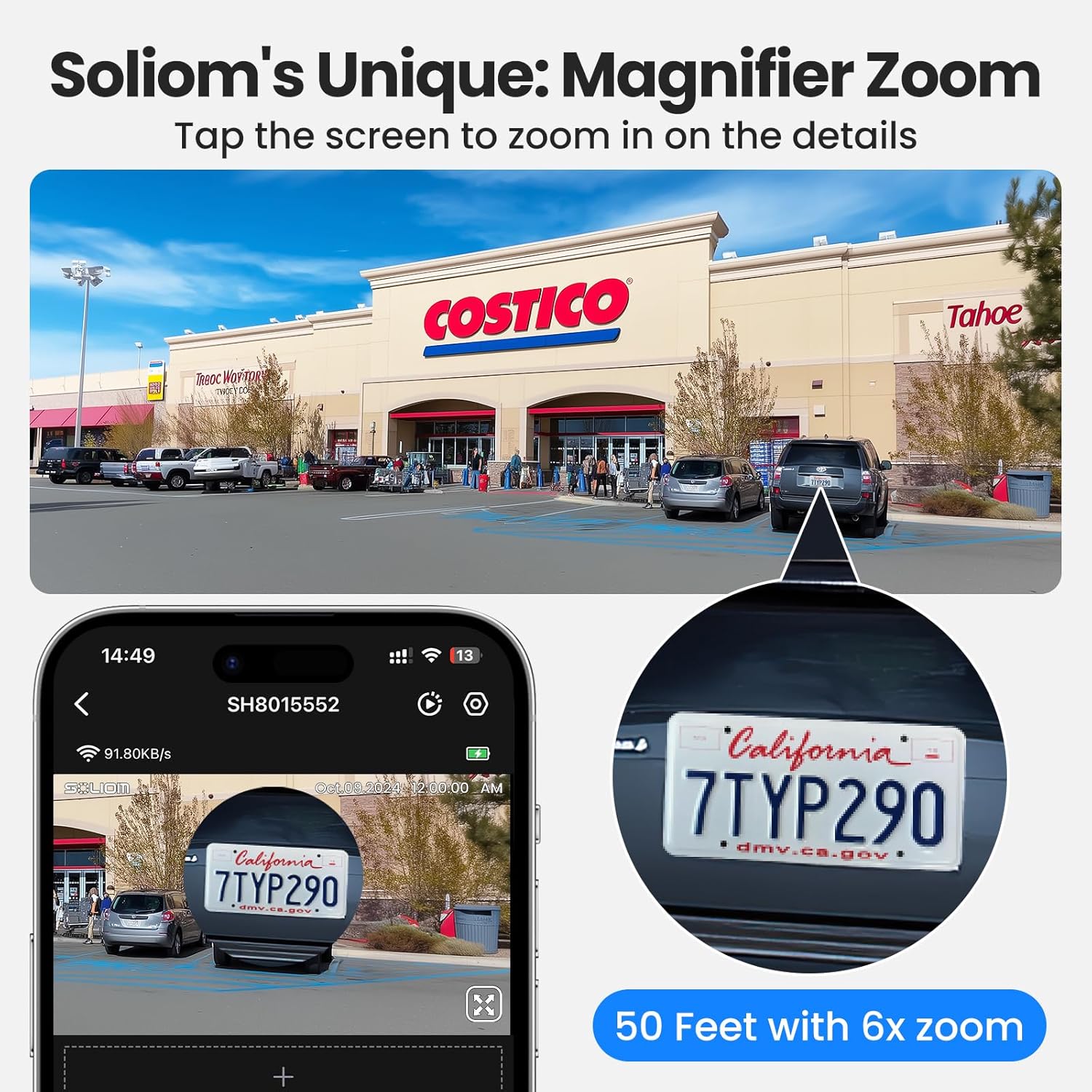 SOLIOM- True 8MP HD Security Cameras Outdoor Wireless, Add-On Camera, Solar Powered, Auto Tracking,Requires Homebase, Homebase Supports Up to 4 Cams
