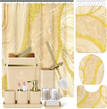 25PCS Bathroom Accessory Set, Beige Bathroom Set with Large-Capacity 4 Gallon Trash Can,Bathroom Rugs Set, Waterproof Shower Curtain, Toilet Brush, Toothbrush Holder & Soap Dispenser