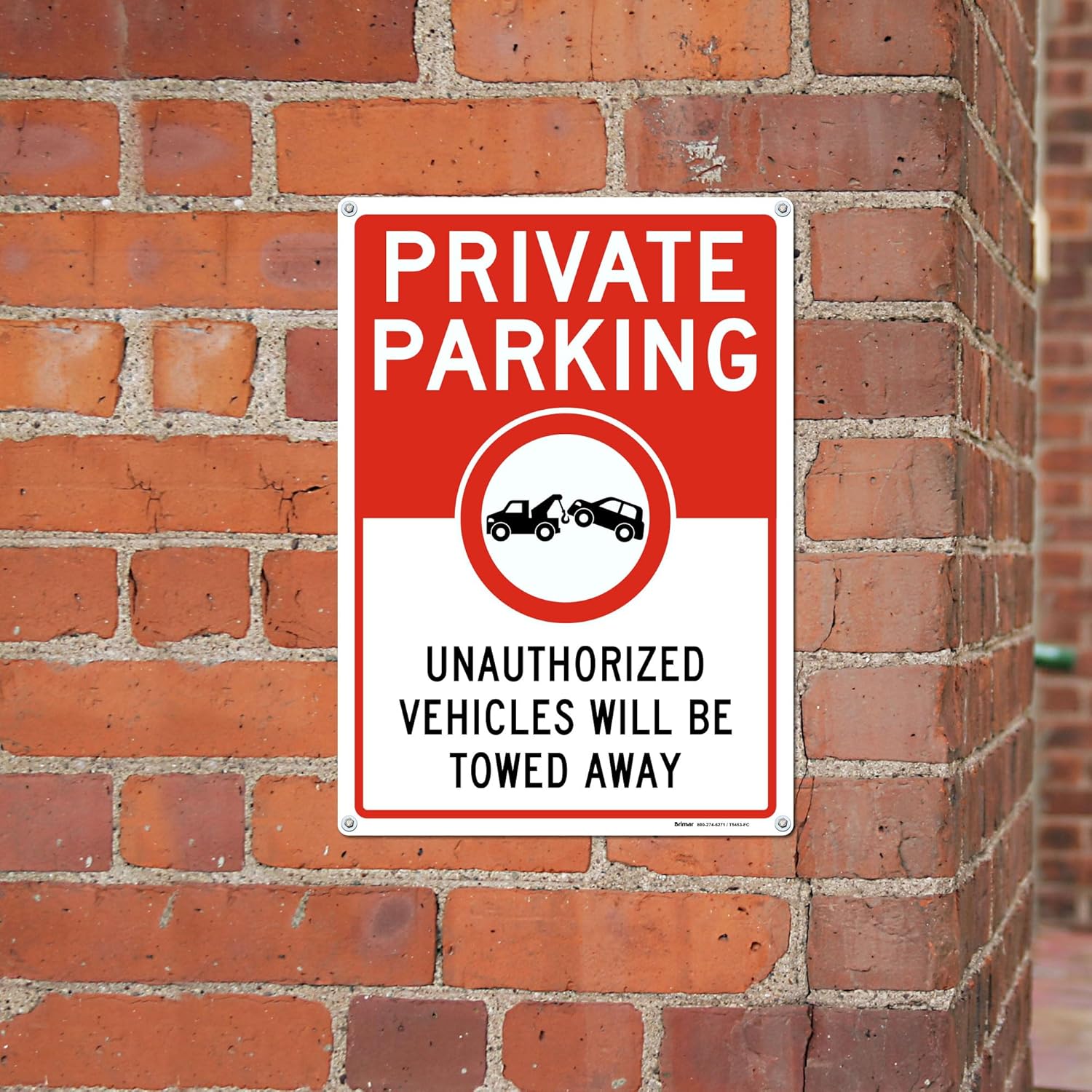 Brimar 10"x14" Private Parking Sign - Rust Free Aluminum, Weatherproof, Clear Designation for Private Parking Areas, Essential for Property Owners.