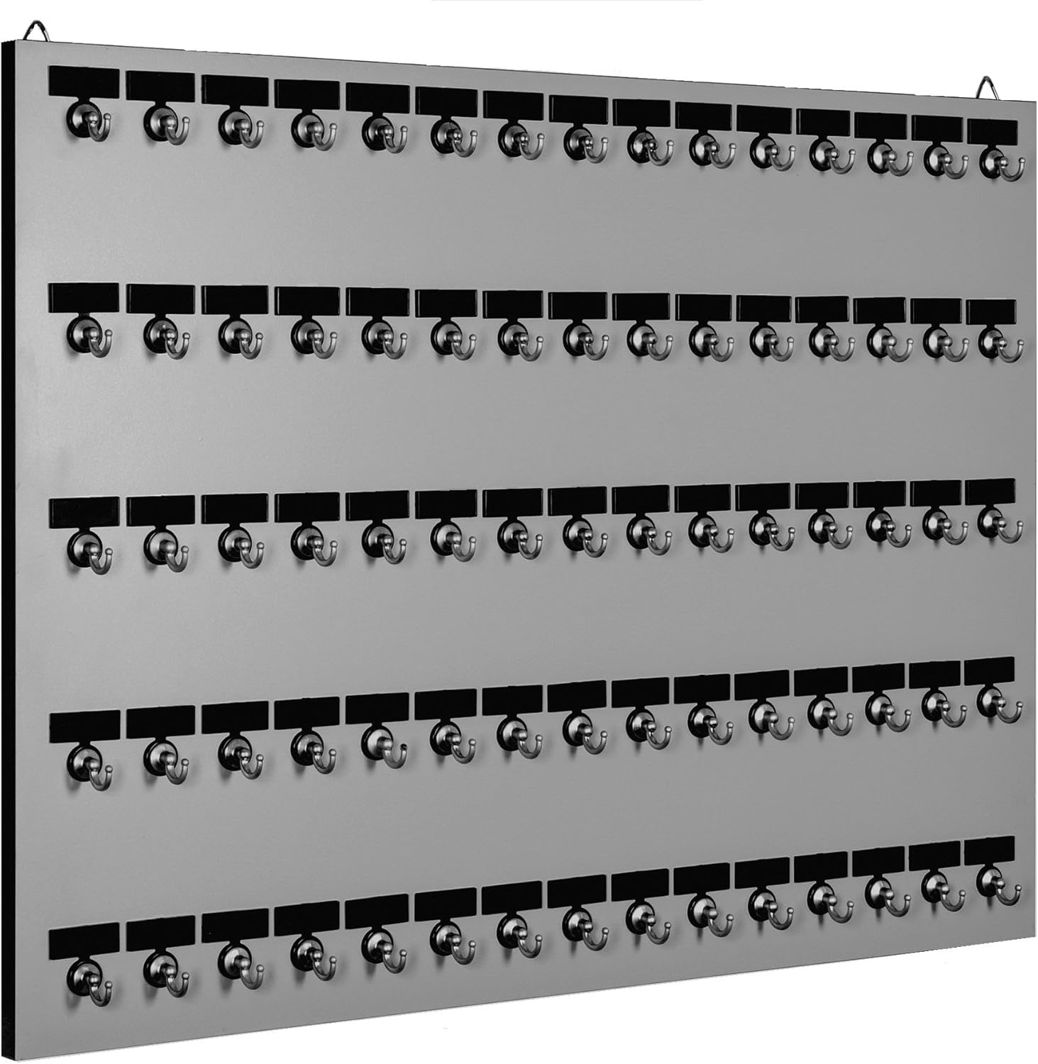 Key Rack, Keystand # 75MGN, 75 Bolted Metal Hooks with Extra Space and Customized Nameplate for Dealerships, Realtors, Hospitals or Schools (75 Sets of Tag & Ring are Included)