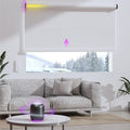 Astomi Motorized Roller Shades for Windows, Blackout Smart Blinds for Indoor, Effortless Remote & Voice Control, Compatible with Alexa, Google Home, Custom Size，Fabric-Pure White