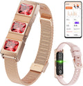 Mingtawn Women's Smart Bracelet with 2 Bands, Health Fitness Tracker, 24/7 Heart Rate/Blood Oxygen/HRV/Sleep Monitor, Fashion Ruby Wristband with Message/Call Reminder Free Subscription (Rose Gold)