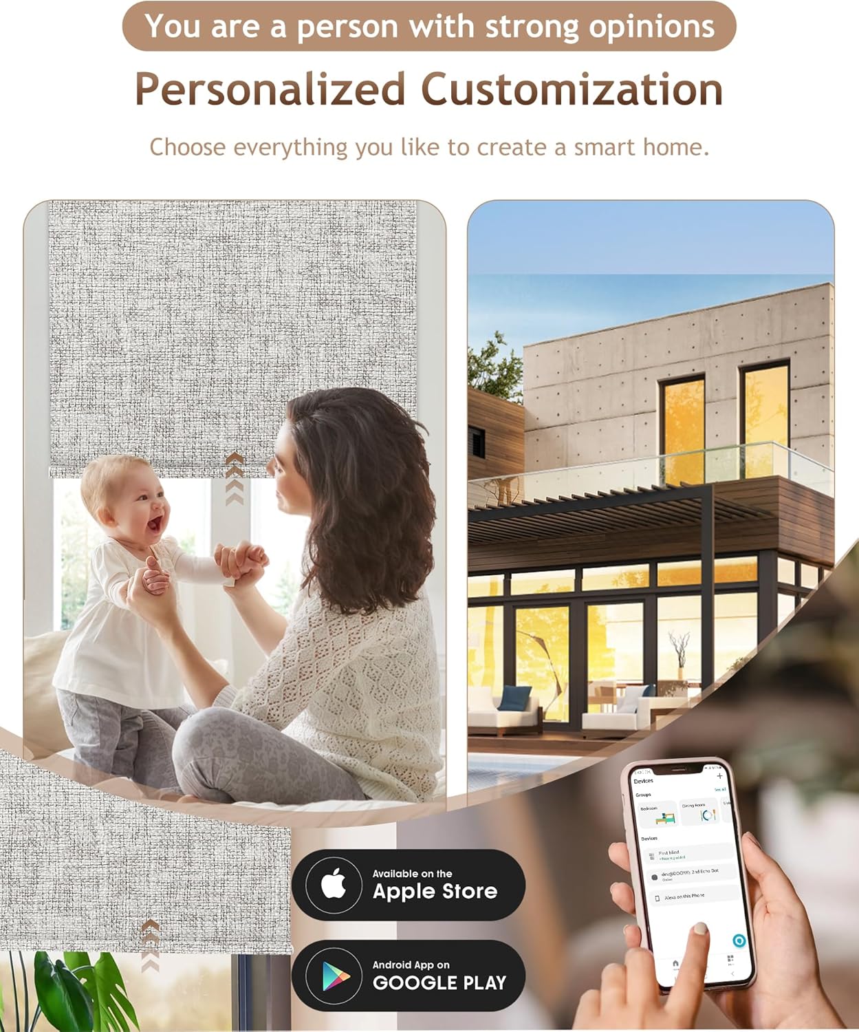 Kincmo Motorized Blinds with Remote,100% Blackout Motorized Roller Shades Work with Apple Homekit,Alexa,Google, Custom Electric Blinds with App,Voice Control (Mist Ash Grey)