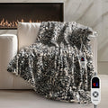 Luxury Faux Fur Heated Blanket Electric Throw - Tiger Print Ultra Soft Thick Warm Heated Blanket, 6 Heating Levels & 12 Hours Auto-Off, ETL Certified, Washable, Luxurious Gifts, 50''x60''