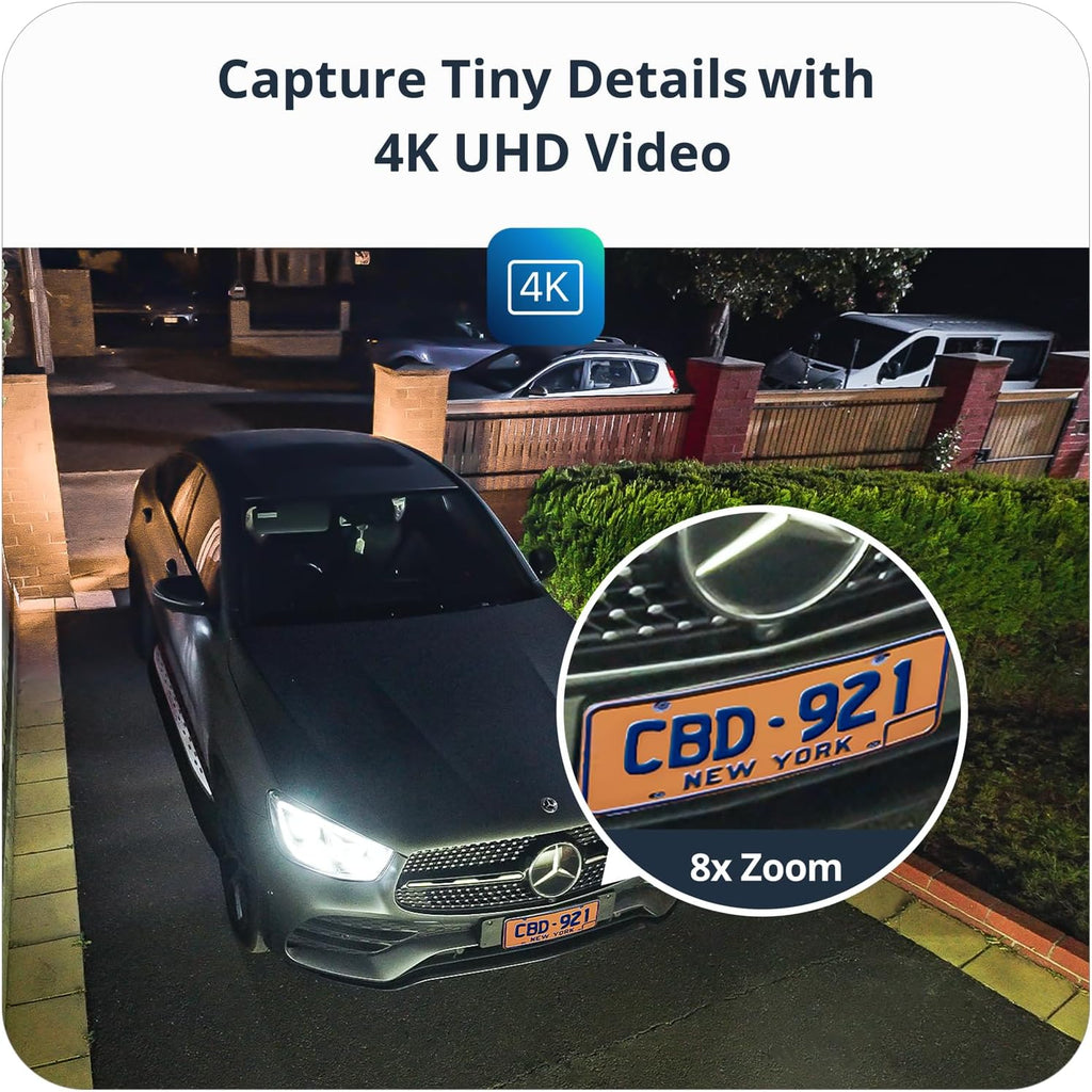 4K Security Cameras Wireless Outdoor/Indoor, Battery Cameras for Home Security, No Monthly Fees, 32G Local Storage, Advanced AI, 5W Solar Panels, Color Night Vision, 2-Way Audio, 2.4Ghz WiFi