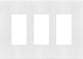 LIDER Brushed Finish Decorator Switch Cover, Screwless Wall Plate, Mid-Size 3-Gang 4.88" x 6.77", Unbreakable Polycarbonate Thermoplastic, UL Listed, LSWP-33M-BW, Brushed White