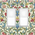 Decorative Outlet Covers Boho Red Floral Morris Plant Leaves 2 Gang Double Gfci Rocker Electrical Wall Panels Light Switch Cover Plate For Farmhouse Cabin Decor
