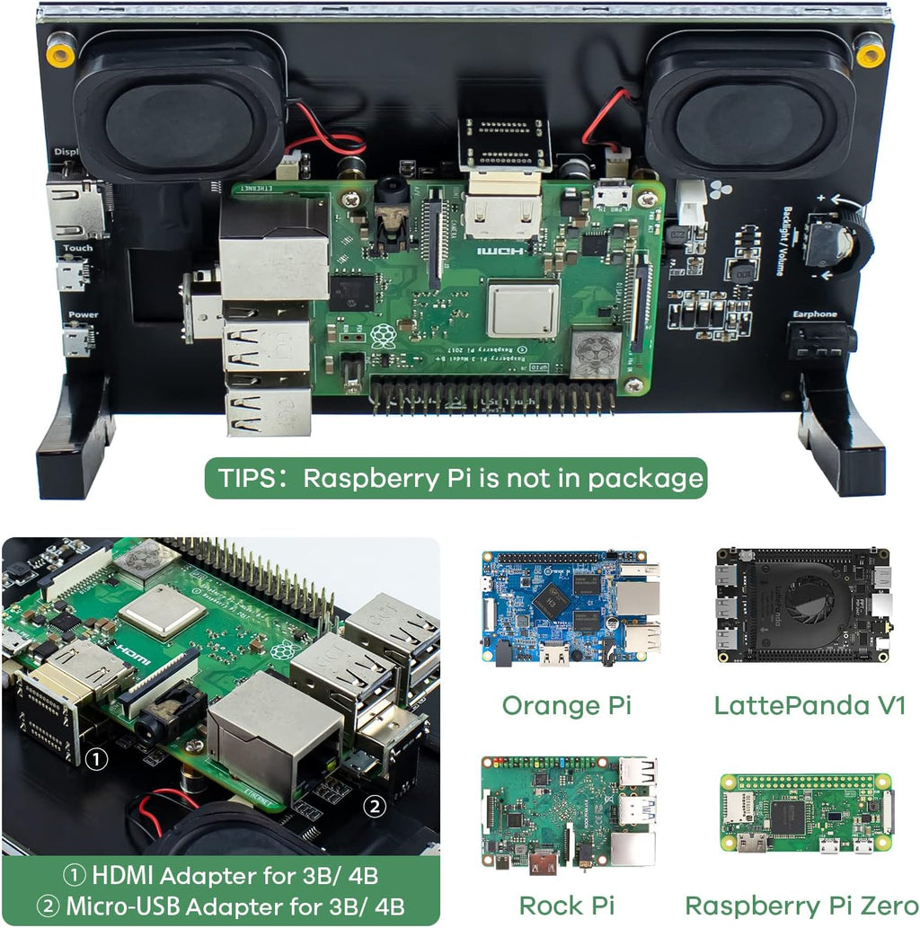 7 Inch IPS LCD Touch Screen Raspberry Pi Monitor Display 1024×600 Capacitive Screen HDMI Monitor Compatible with Raspberry Pi 5/4B/3B+, BB Black, Windows 10 8 7