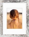 Golden State Art, 9x12 Picture Frame with Mat for 6x8 - High Definition Glass Wall Mounting Horizontal Vertical Display (Weathered White, 1 Pack)