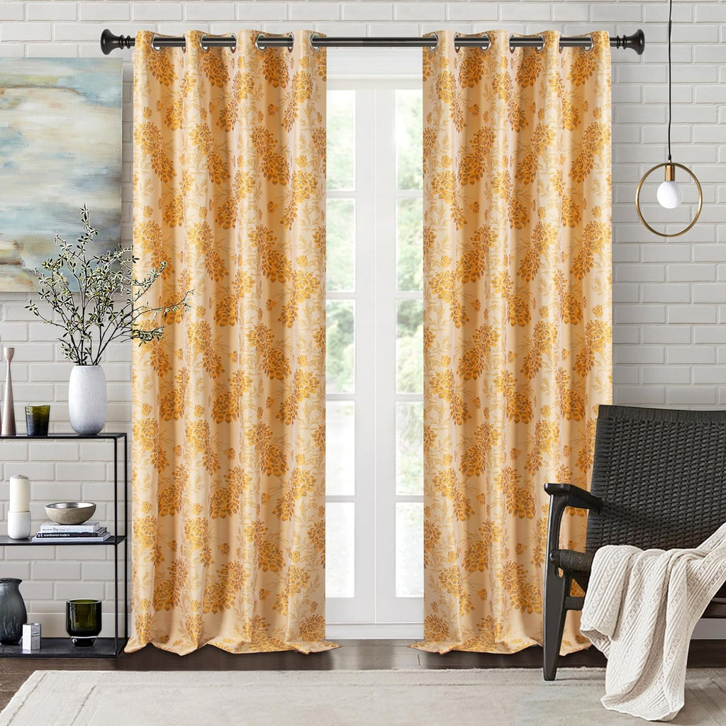 Deco Window Adjustable Curtain Rod for Windows 18 to 44 Inch (Pack of 1) Extendable Heavy Duty 1 Inch Iron Drapery Pole with Finials Wall Mounted French Door Curtain Rods (Bronze)