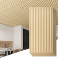 Art3d 6-Pack Slat Design 3D Wall Panels for Interior Wall Decor, 2x4 FT PVC Decorative Drop Ceiling Tiles - Oak