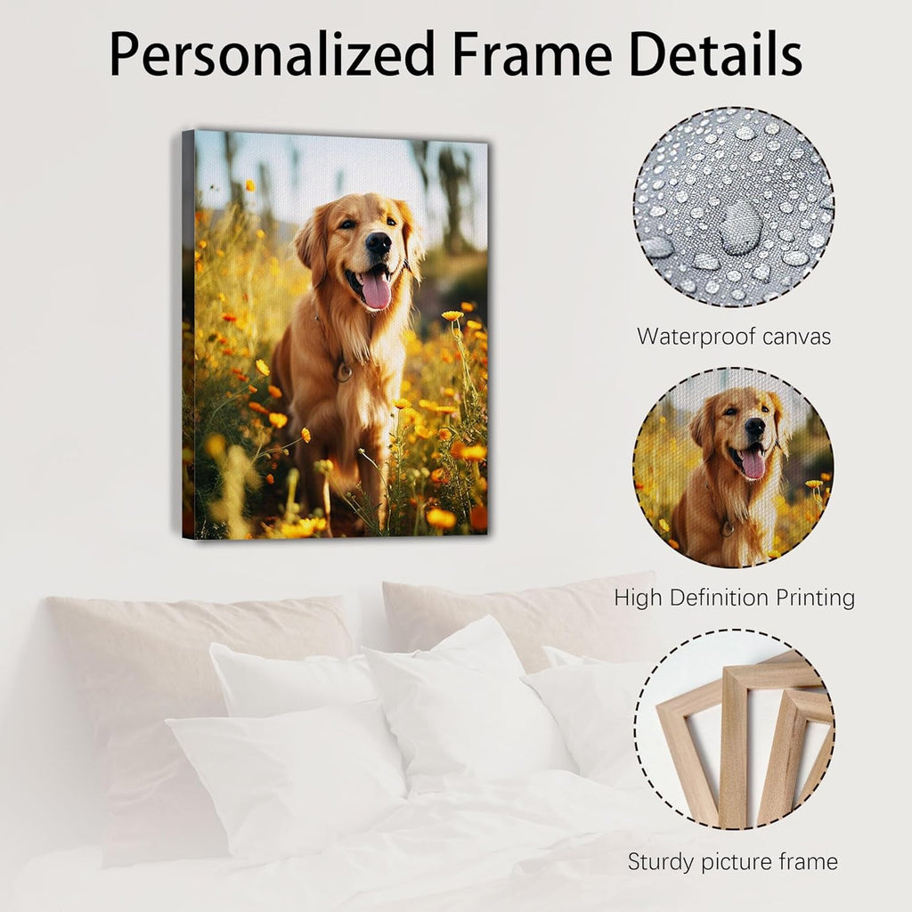 SPECPIX Custom Canvas Prints with Your Photos Customized Canvas Wall Art Personalized Canvas Pictures Gifts for Pet Dog Baby Family Mom Dad Men Women Couple Boyfriend Girlfriend Framed 18x24