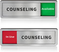 Counseling Room Door Sign with Slider, Do Not Disturb Privacy Office Sign, In Use/Available Acrylic Sliding Indicator for Business Hospital Home, Brushed Silver 8" x 2.6"