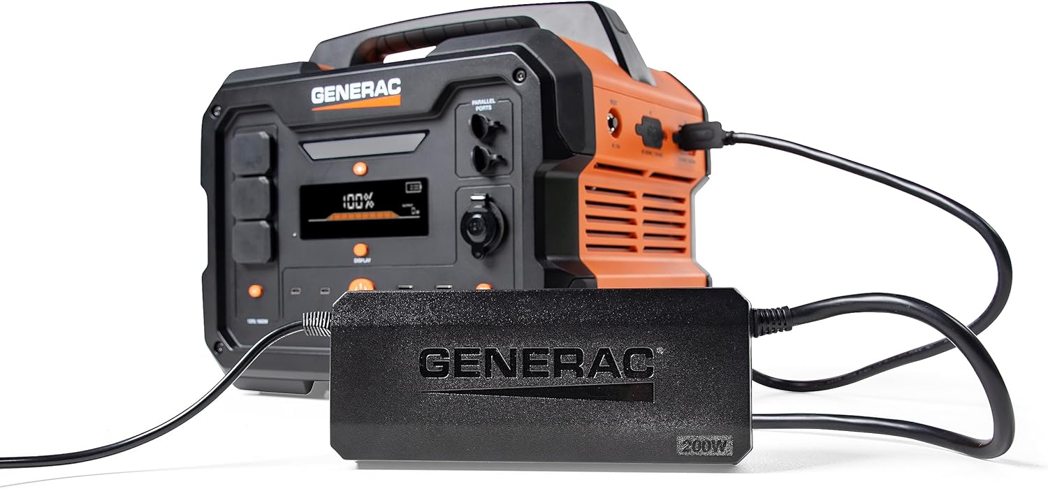 Generac Charge Enhancer 200W Charger - Compatible with GB1000 or GB2000 Portable Power Stations - Lightweight - Clean Emission Free Portable Power