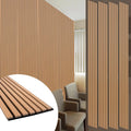 Yuzzy Wood Panels for Wall - 9 Feet Teak Wood Slat Acoustic Panels 4 PCS - Modern Sound Absorbing Wall Panels for Interior Wall Decor for Home, Office, Studio