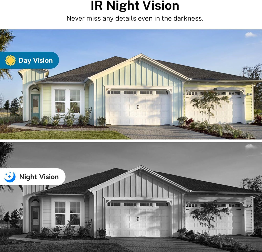 Smart 1080p Video Doorbell Camera with Doorbell Receiver, Live View, AI Human Detection, 2-Way Audio, Night Vision, Cloud Storage (Sold Separately), 2.4G WiFi