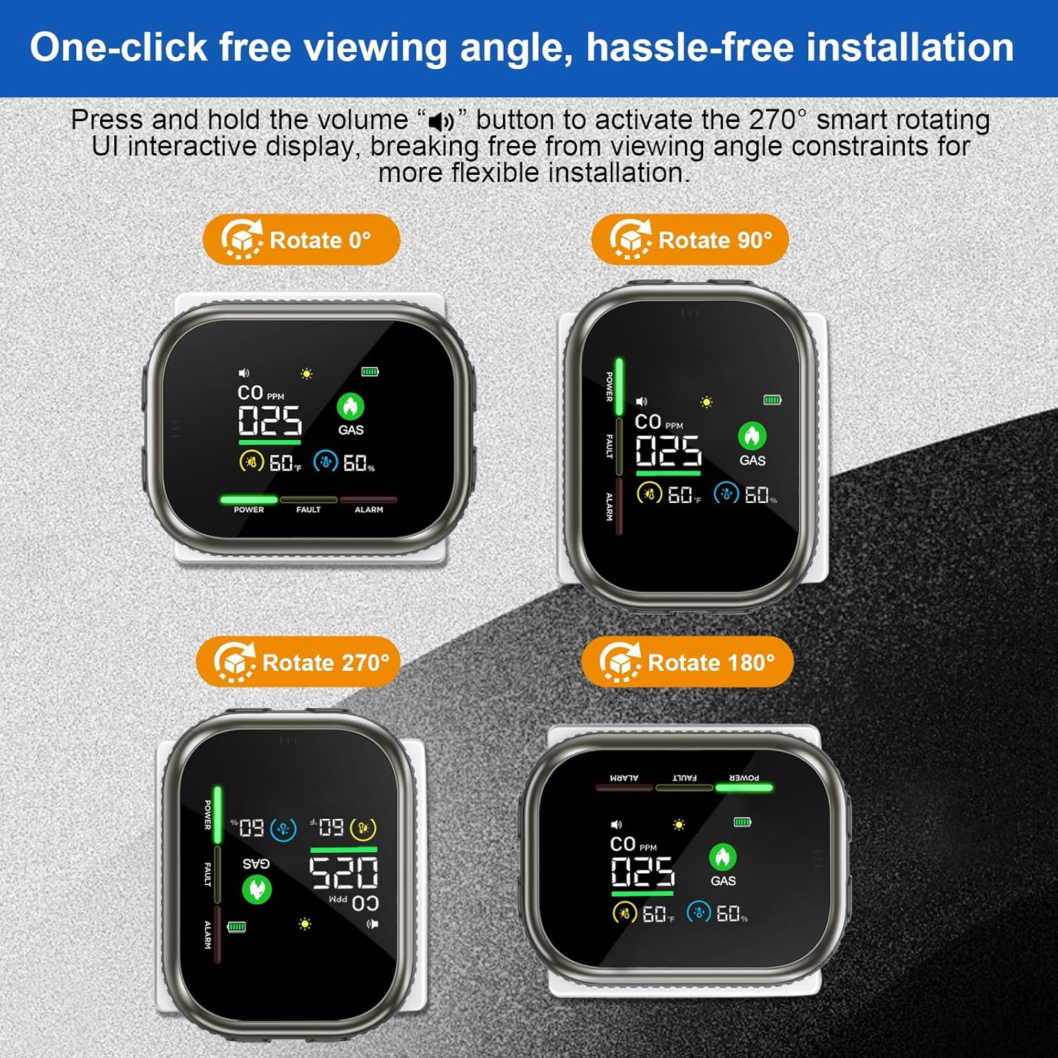 New 4 in 1 Carbon Monoxide Detectors Plug in with Battery Backup, Portable Natural Gas Leak Detector & Carbon Monoxide Alarm, Combustible Gas Detector, Dual Sensor CO Gas Detector for Home,RV,Travel