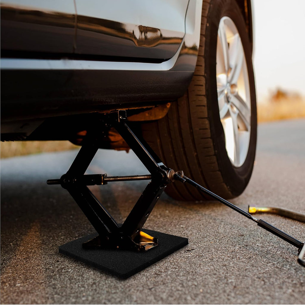 OULEME RV Leveling Block Flex Pads, 12” Rubber Jack Pads, Anti-Vibration & Anti-Slip Mats, for Camper Travel Trailer Jacks & Stands & Stabilizers on Uneven Surfaces, 2-Pack