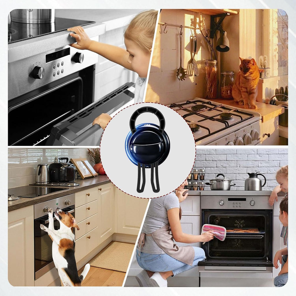 10 Pcs Gas Stove Knob Safety Locks - Household Protection Locks for Gas and Electric Stoves, Heat Resistant Knob Guards with Gap-fit Design, Universal Fit for Knob Gaps Over 0.27 Inches, Black