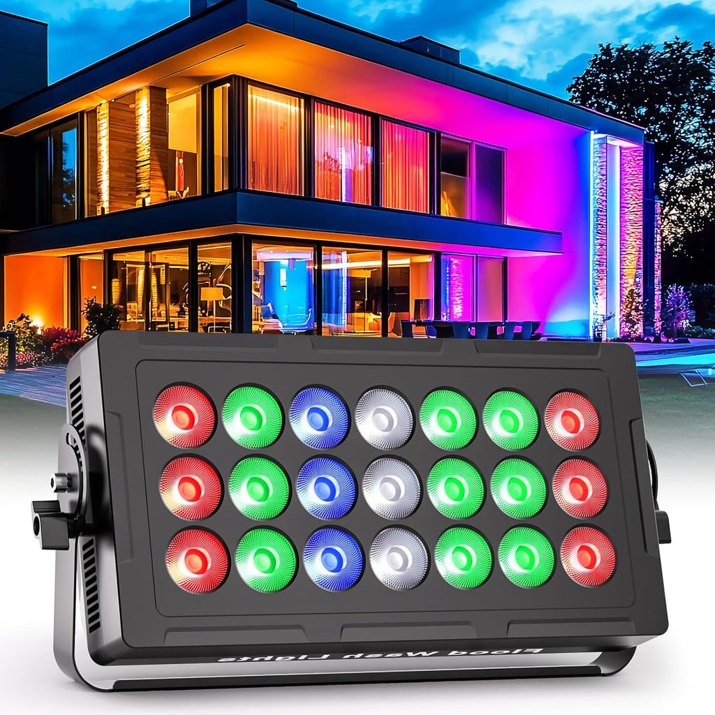 Stage Wash Light 21x15W LED RGBW Dj Lights for Parties, DMX Control Sound-Activated Stage Lighting Bar for Wedding Disco Party (1, 21 Lights)