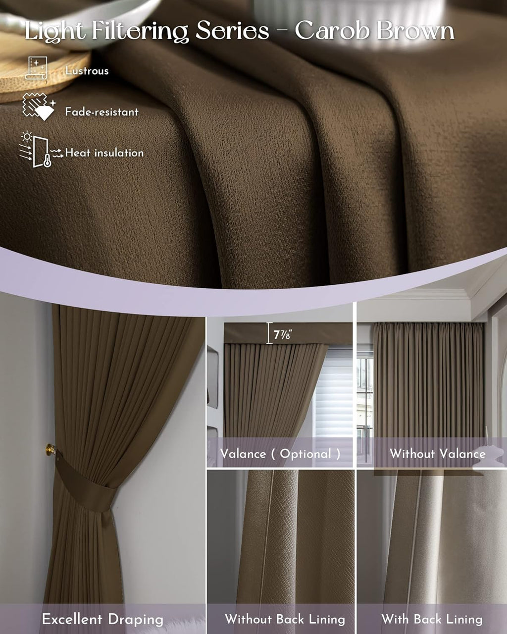 Graywind Hardwired Smart Curtains Motorized Curtains with Remote Alexa Google Control for Sliding Door Room Darkening Drapes One-Way or Split Draw Joinable Curtain Custom Width to 220" (Carob Brown)
