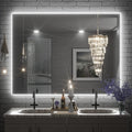 Keonjinn 40 x 32 Inch LED Bathroom Mirror with Backlit, Anti-Fog, CRI90+ HD Dimmable Vanity Mirror, High Lumen, Horizontal/Vertical Wall Mount, UL Listed Lighted Vanity Mirror, Waterproof