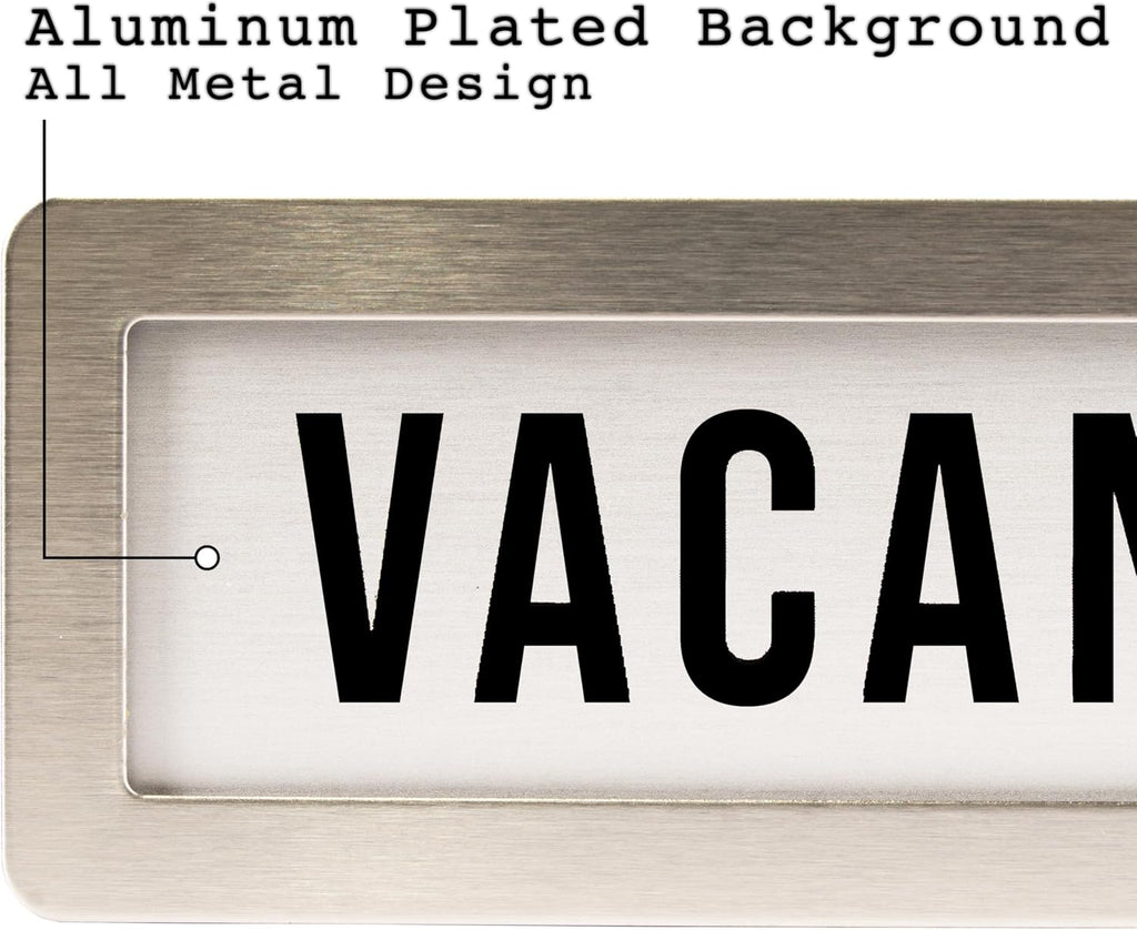 Stainless Steel Vacant/Occupied Privacy Sign for In Out Office Room Use, Vacant and Occupied Bathroom or Business Indicator Signs - All Metal Professional Design