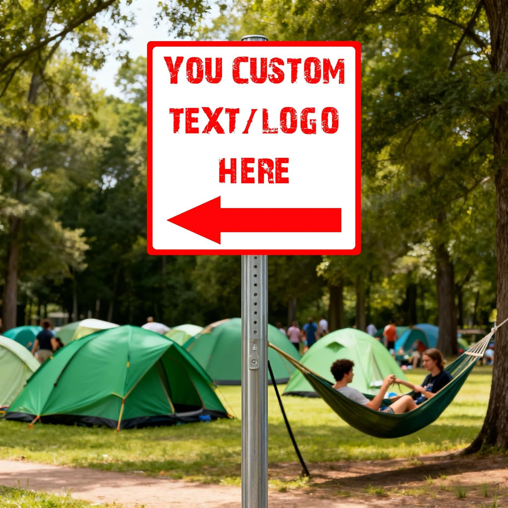 Custom Square Outdoor Signs - 10 * 10 inches - UV-resistant, for parks、 community areas、supermarket