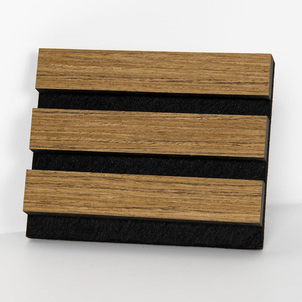 Sample Wood Salt Acoustic Wall Panels, Soundproof Wooden Wall Panels, 3D Fluted Sound Absorbing Panel, Natural Oak, Sample Pack