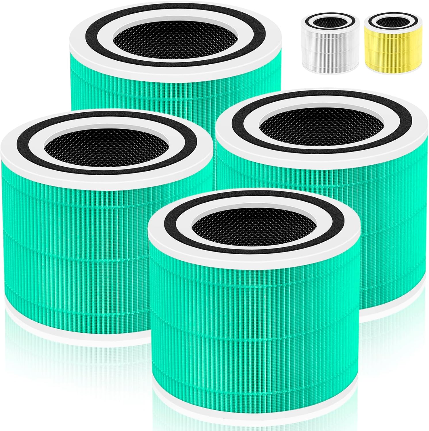 240 True HEPA Toxin Absorber Replacement Filter 14 for Puro 240 Air Purifier,3-in-1 High-Efficiency HP-14 with Activated Carbon Filter,4 Pack,Green