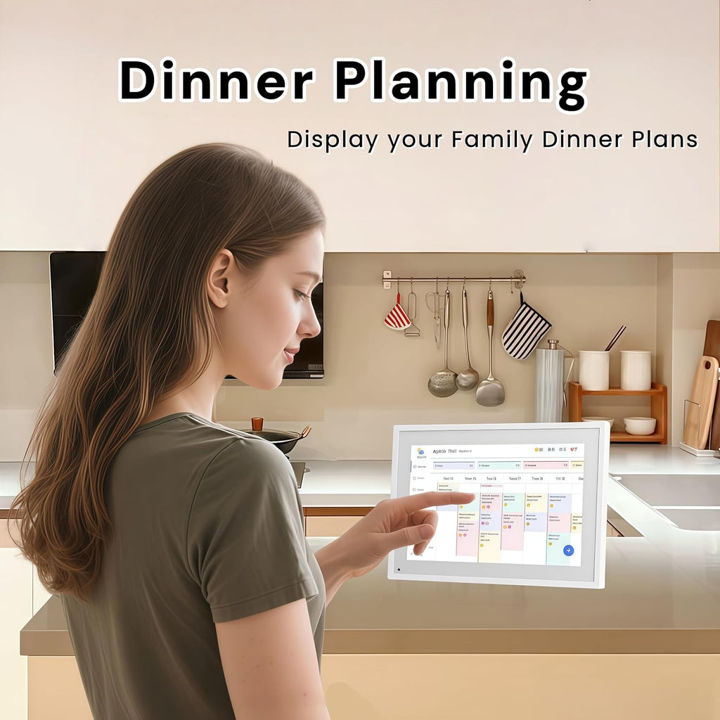 SSA 10.1" Smart Digital Calendar Family Hub | Touchscreen Display,Customizable Chore & Meal Planner, Grocery List, Schedule Planner Sync with Phone App, Ideal for Parents