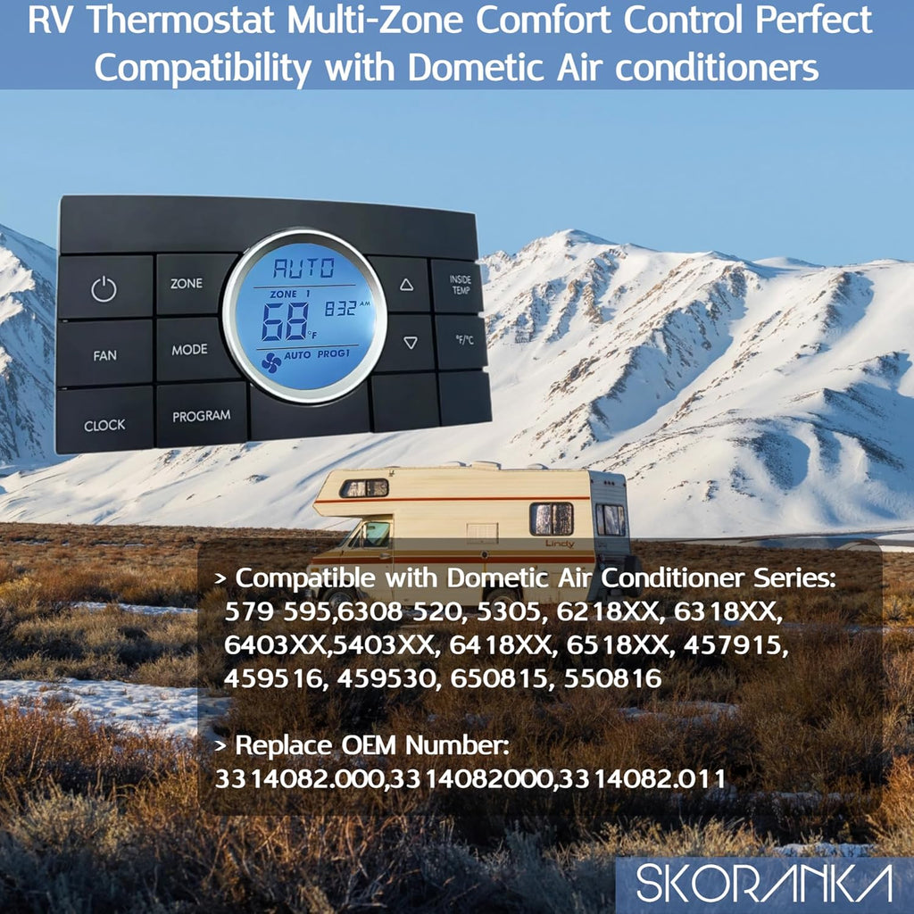 Upgrade2025 3314082.000 Thermostat Multi-Zone Comfort Control Center 2 10-Button Replacement for Dometic CCC2 - Fit for Air Conditoner Series 579,595,600,6308,520,6218xx.3 Years Warranty